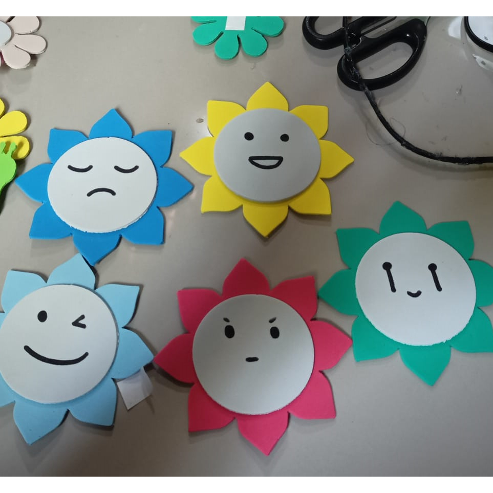 Bunga Tipe C Emoji Lucu Hiasan Kelas dan Kamar Anak