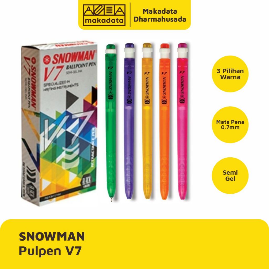 

BALLPOINT | BOLPEN | PULPEN SNOWMAN V7 0.7MM (1 PAK)