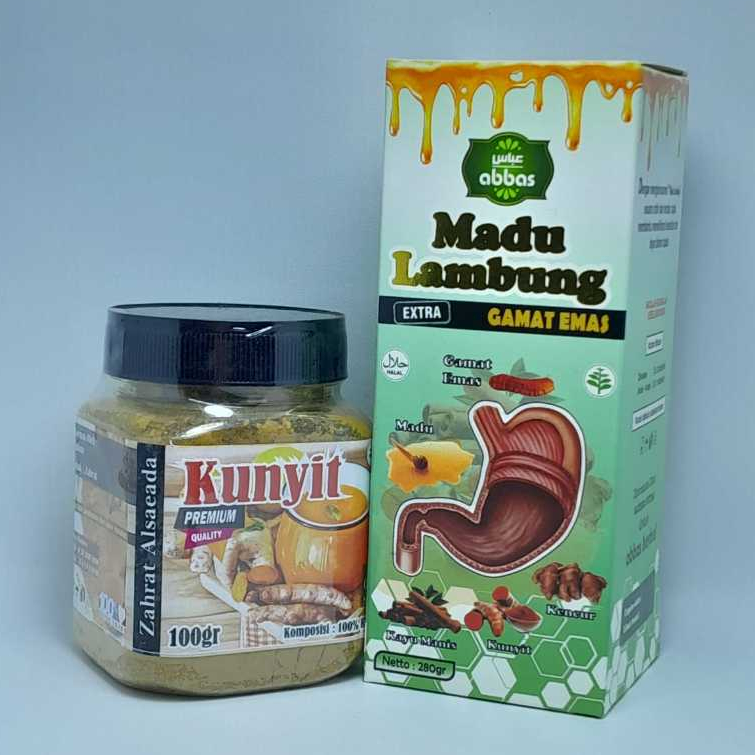 

Paket Serbuk Kunyit Plus Madu lambung 280 grm