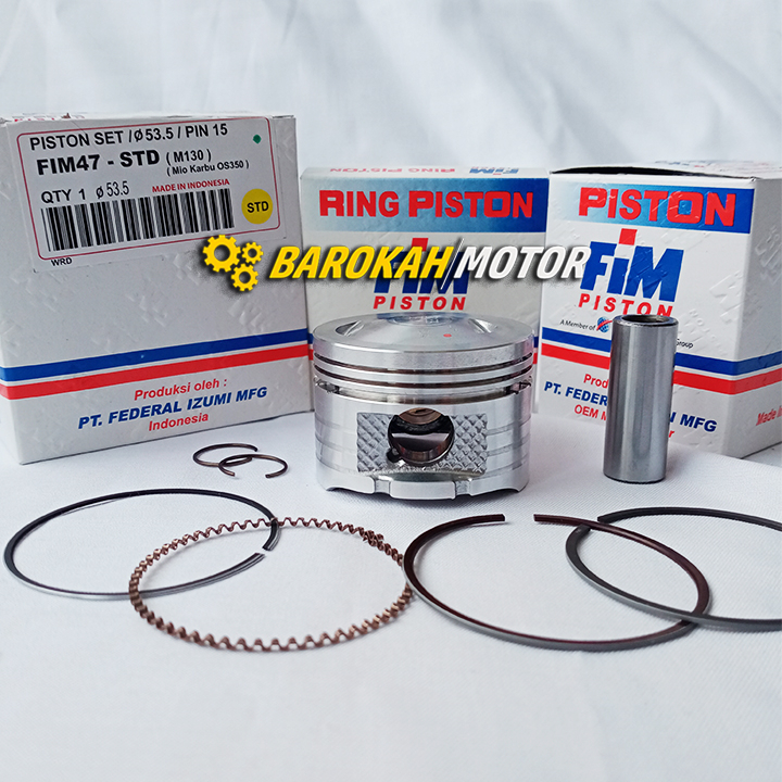 SEHER PISTON SET MIO SPORTY MIO SOUL CARBU MIO XB 53.5 54 54.5 55 130cc BoreUp 15 FIM