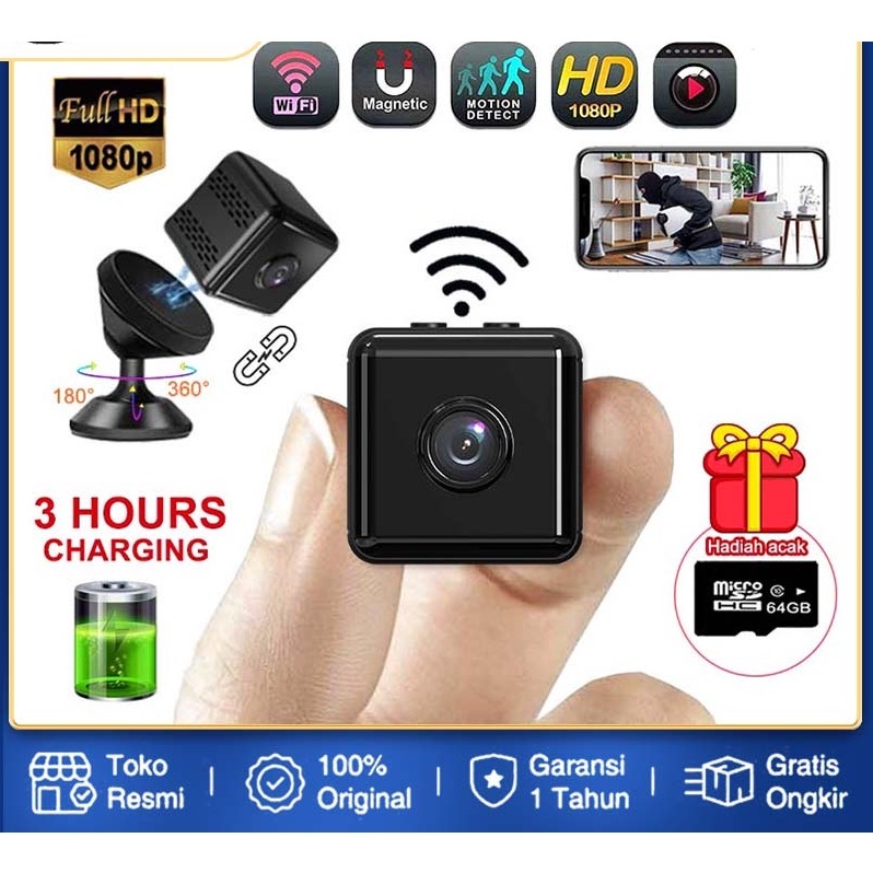 X6 CCTV MIni Tersembunyi Tanpa Kabel/ CCTV Kamera Mini Terpencil Wifi Camera Kamera Mini CCTV Wifi C