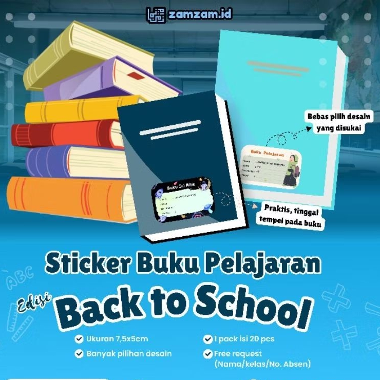 

Stiker buku pelajaran FREE request Nama,Kelas No.Absen, mata pelajaran