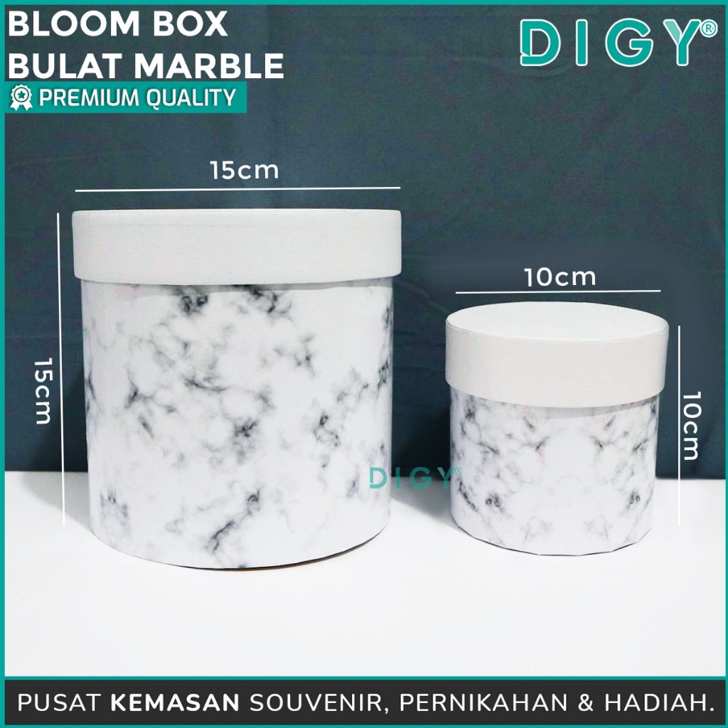 

Bloom Box Bulat Marble Box Baket Bunga / Kotak Bunga / Kotak Kado / Flower Box Blooming Box Gift Box