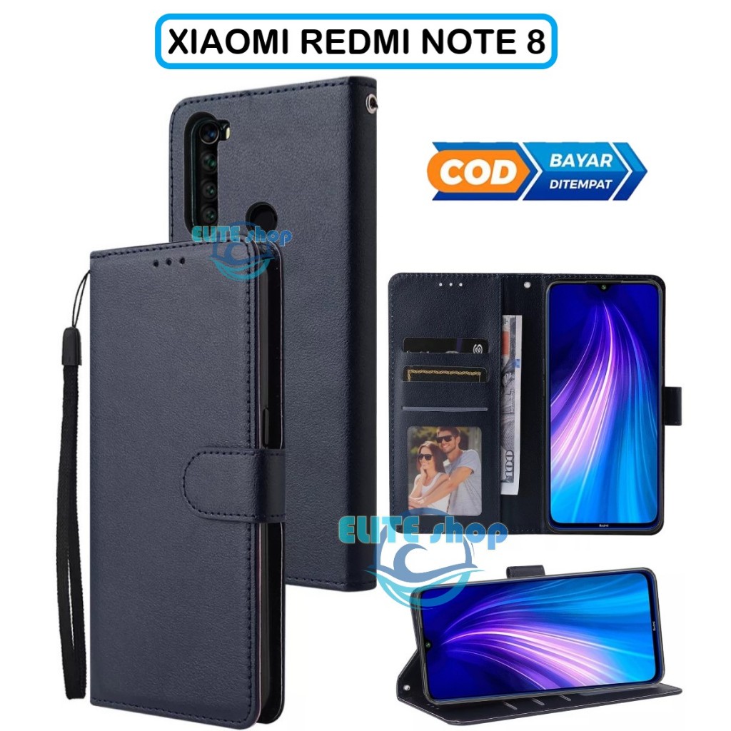 XIAOMI REDMI NOTE 8 FLIP COVER KULIT FLIP WALLET LEATHER-SARUNG BUKU DOMPET KULIT |  CASING HP XIAOM