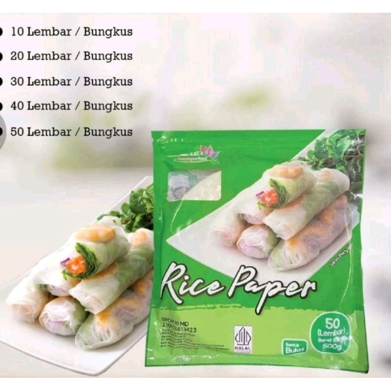 

Rice Paper // Untuk Membuat Samyang Roll // spring roll // Isi 10 Lembar