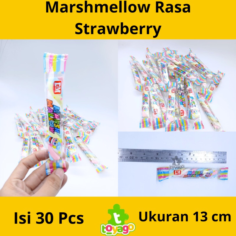 

DSM Marshmellow Kepang Mini Rasa Strawberry Isi 30 Pcs Grosir (Marshmellow rasa strawberry toyago toys)