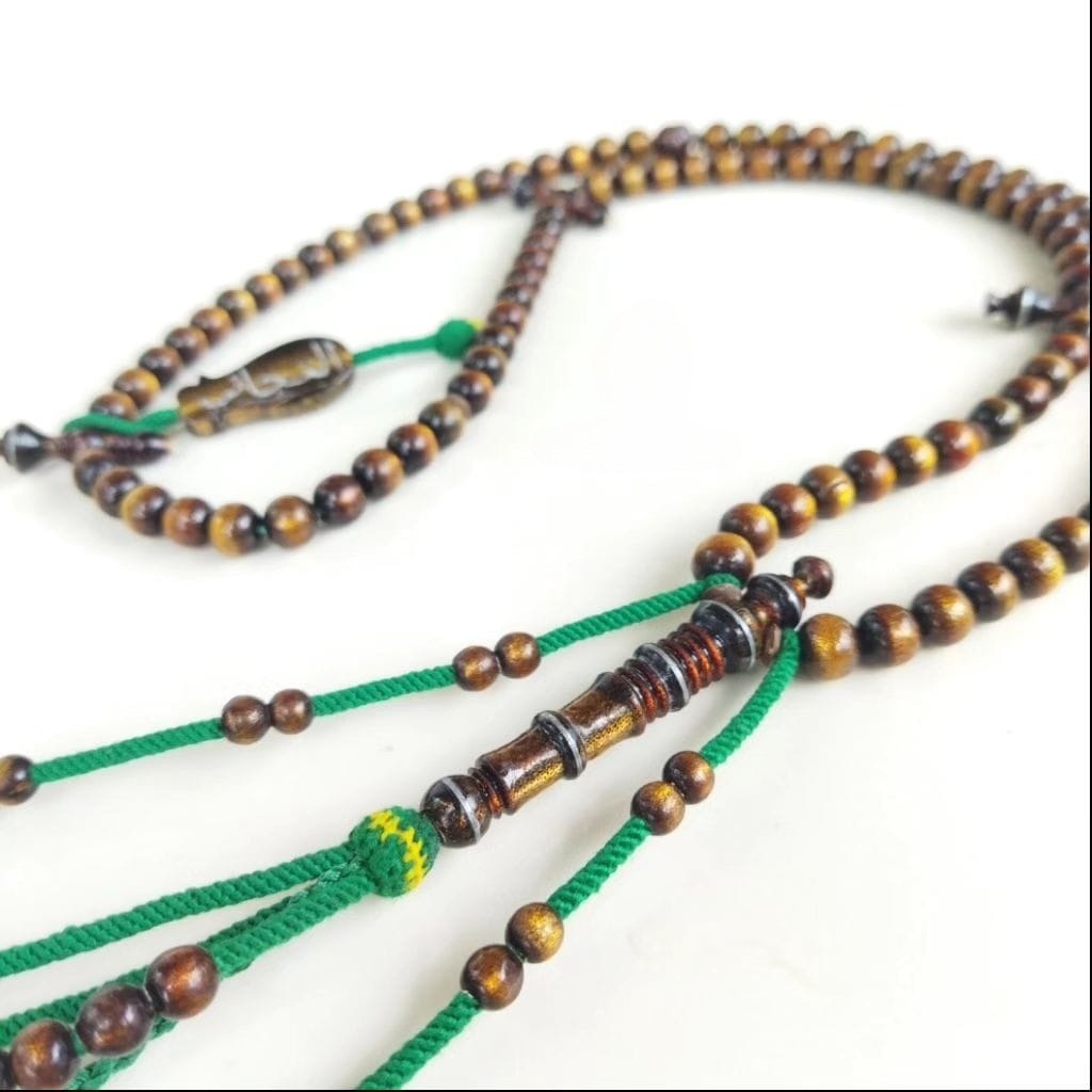 Tasbih Tijani Akar Bahar Tali Arus Yuser Gold Model Bulat