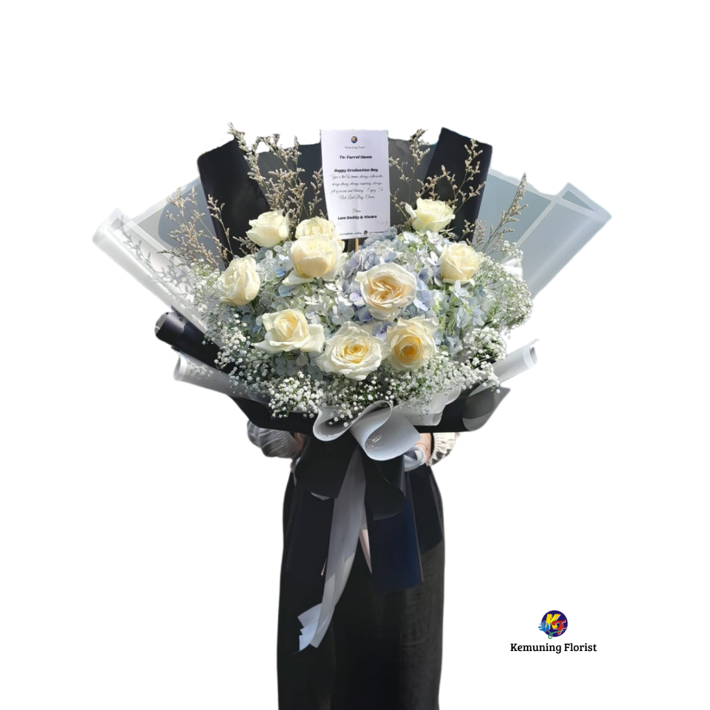 bunga mawar/bunga hydrangea/Hand buket malang/ bunga tangan malang/fresh flower/bunga segar malang