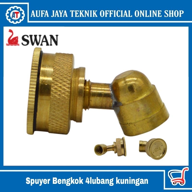 swan nozzle spuyer sprayer kabut  4lubang  bengkok