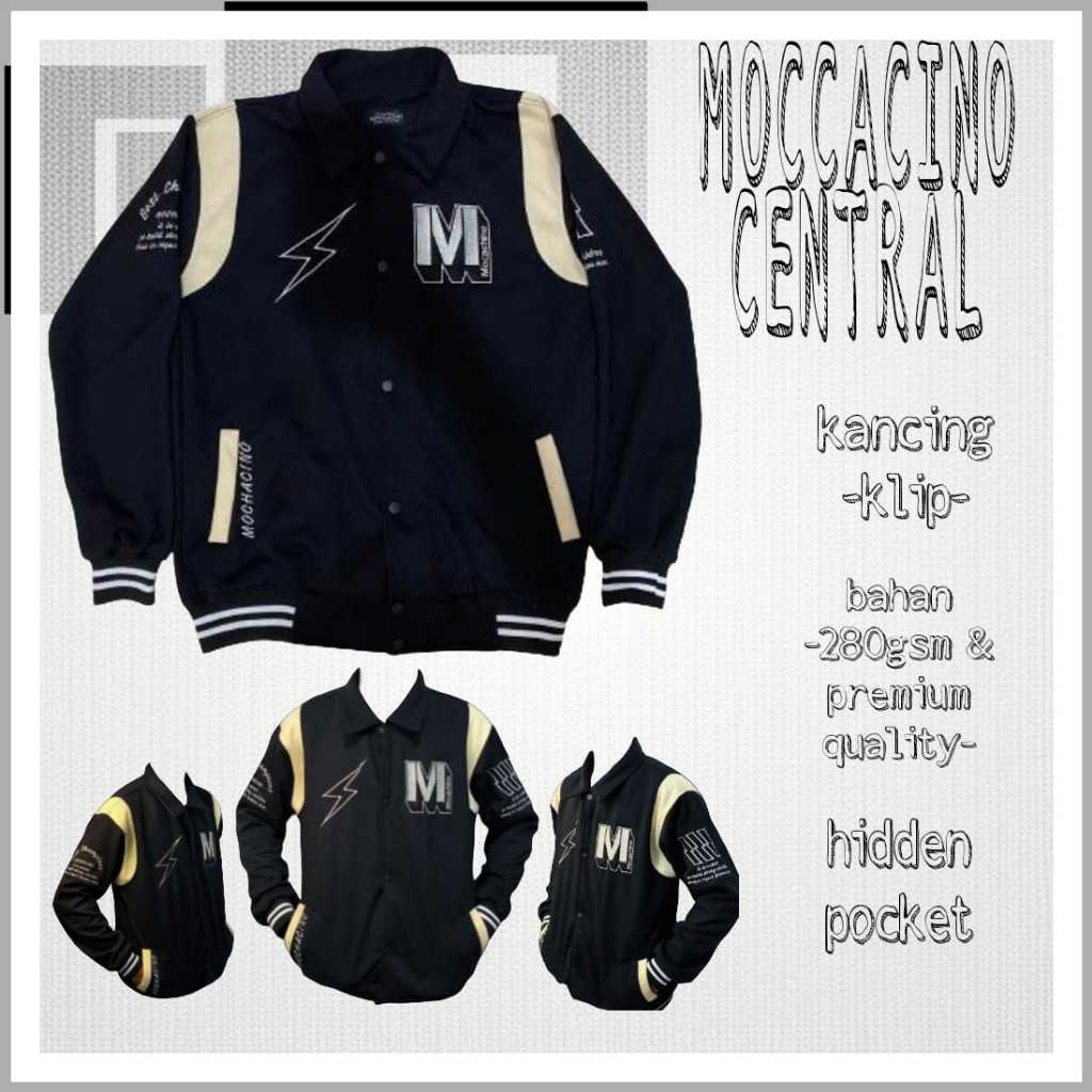 Jaket Varsity Vintage Moccacino - Jaket Base ball Windbreaker Pria & Wanita Bahan Premium