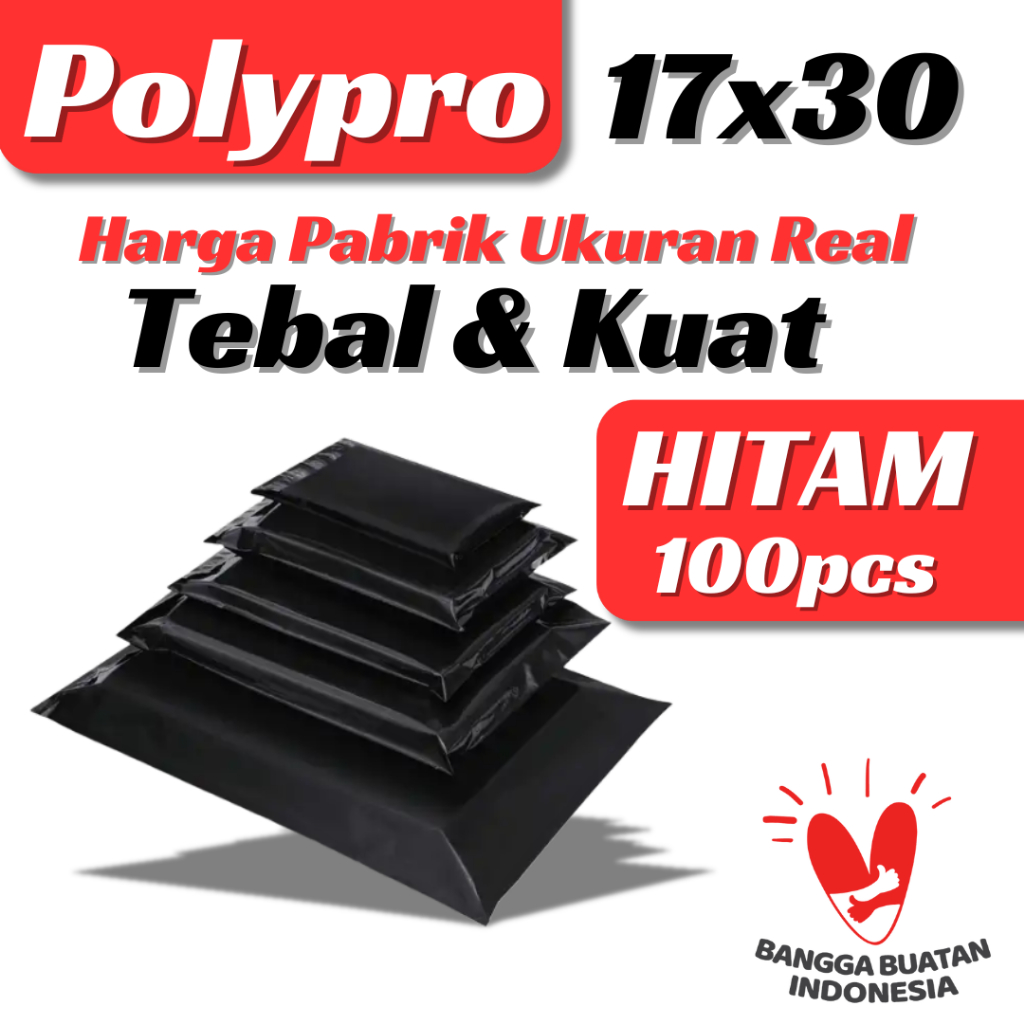 

(100pcs) Plastik Packing Online HITAM 17x30 / Polymailer Warna Matte / Glossy Premium