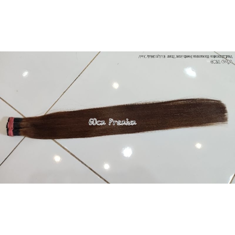 Hair Extension / Rambut Sambung Asli  60cm Coklat Premium