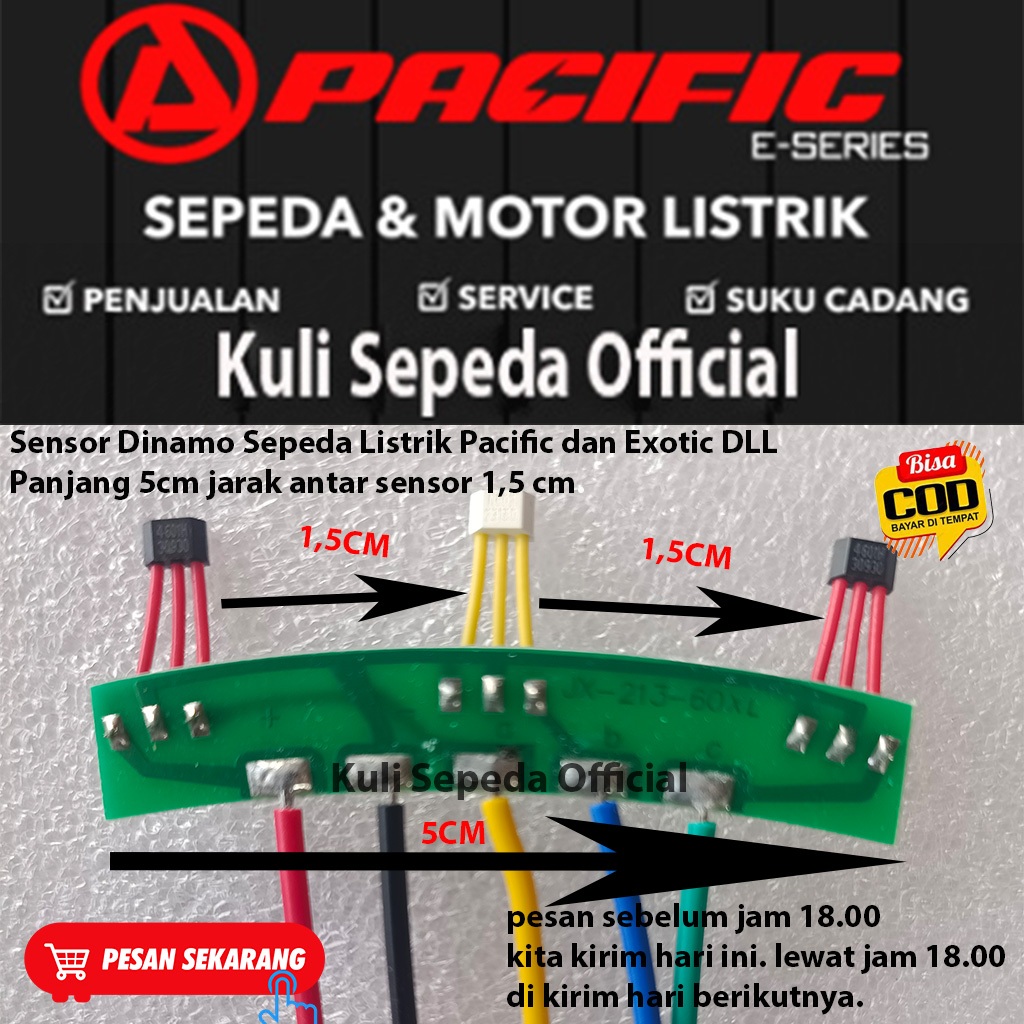 Sensor Dinamo Sepeda Listrik JX-213-60XL Pacific, Exotic, Goda, U-Winfly, agathos, Viar, Aviator DLL