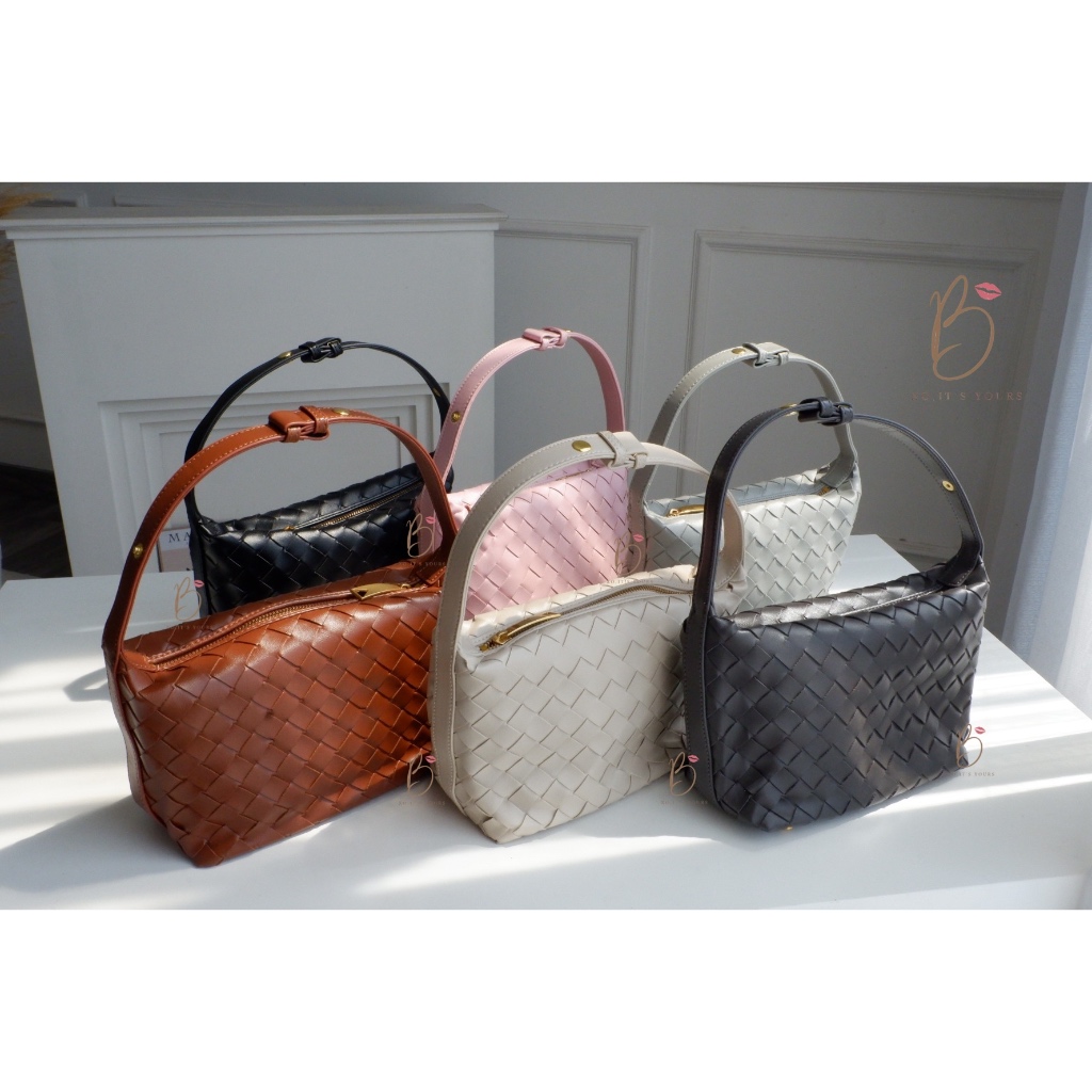 Tas Anyam BV WALLY Top Handle Bag Tas Wanita Import