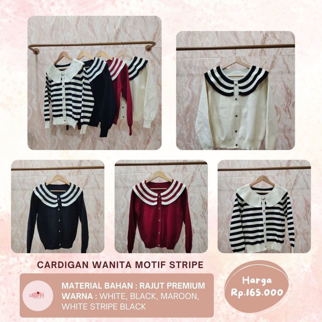 Cardigan Wanita Motif Stripe / Cardigan Wanita Lengan Panjang