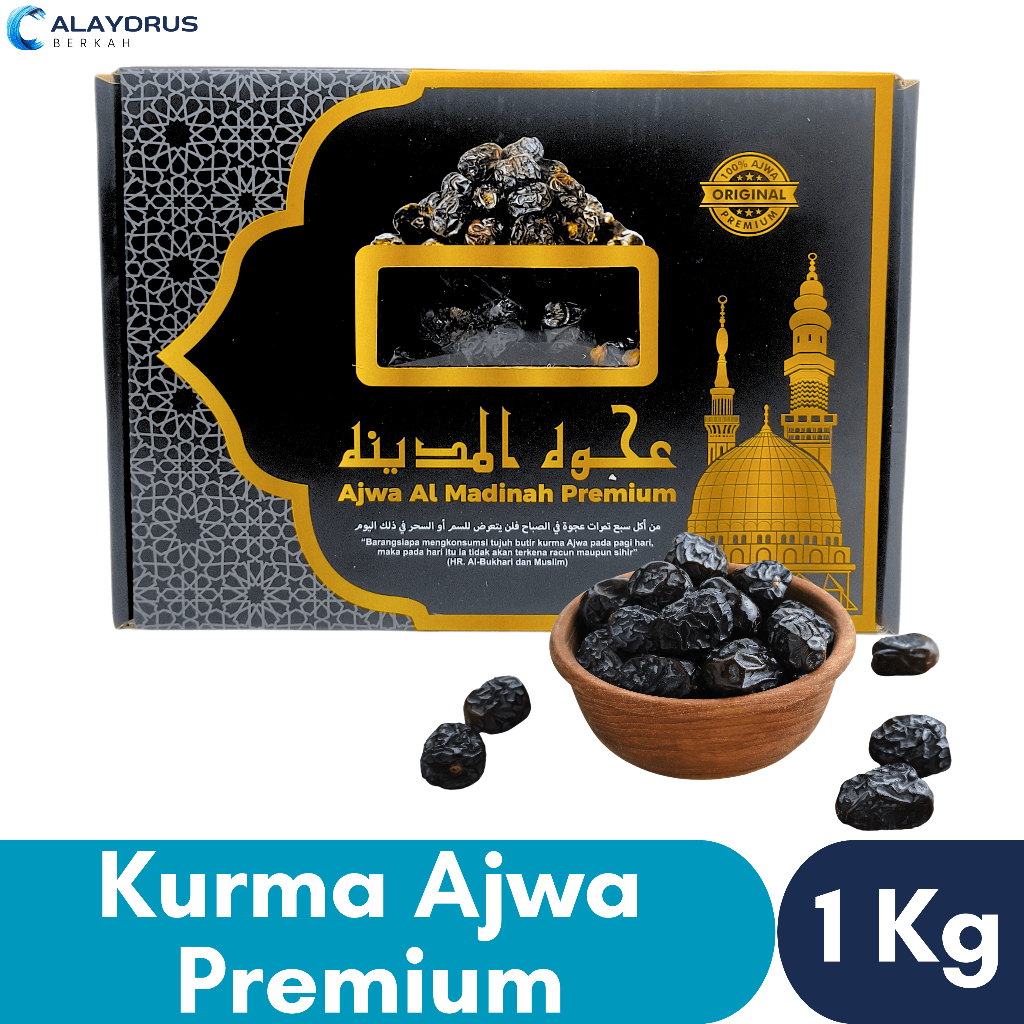 

Kurma Ajwa 1 Kg Asli 100% Original | Korma Nabi Super Jumbo Premium Grade A | Madinah Saudi Arabia