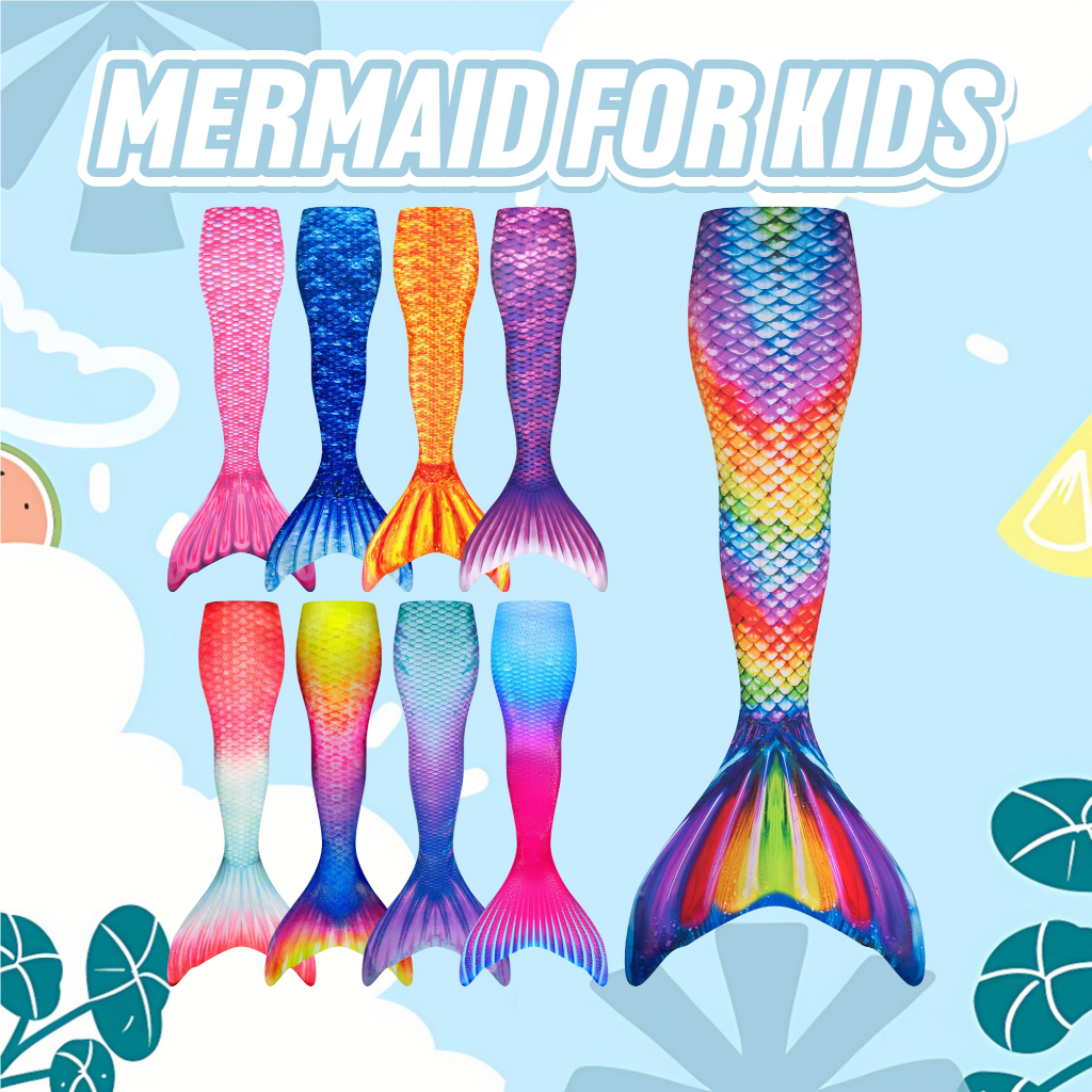 Bju Merned Renang Mermaid Berenang Dikolam Anakperempuan Anak Kecil Kostume Mermed Mudah Dipakai Mot