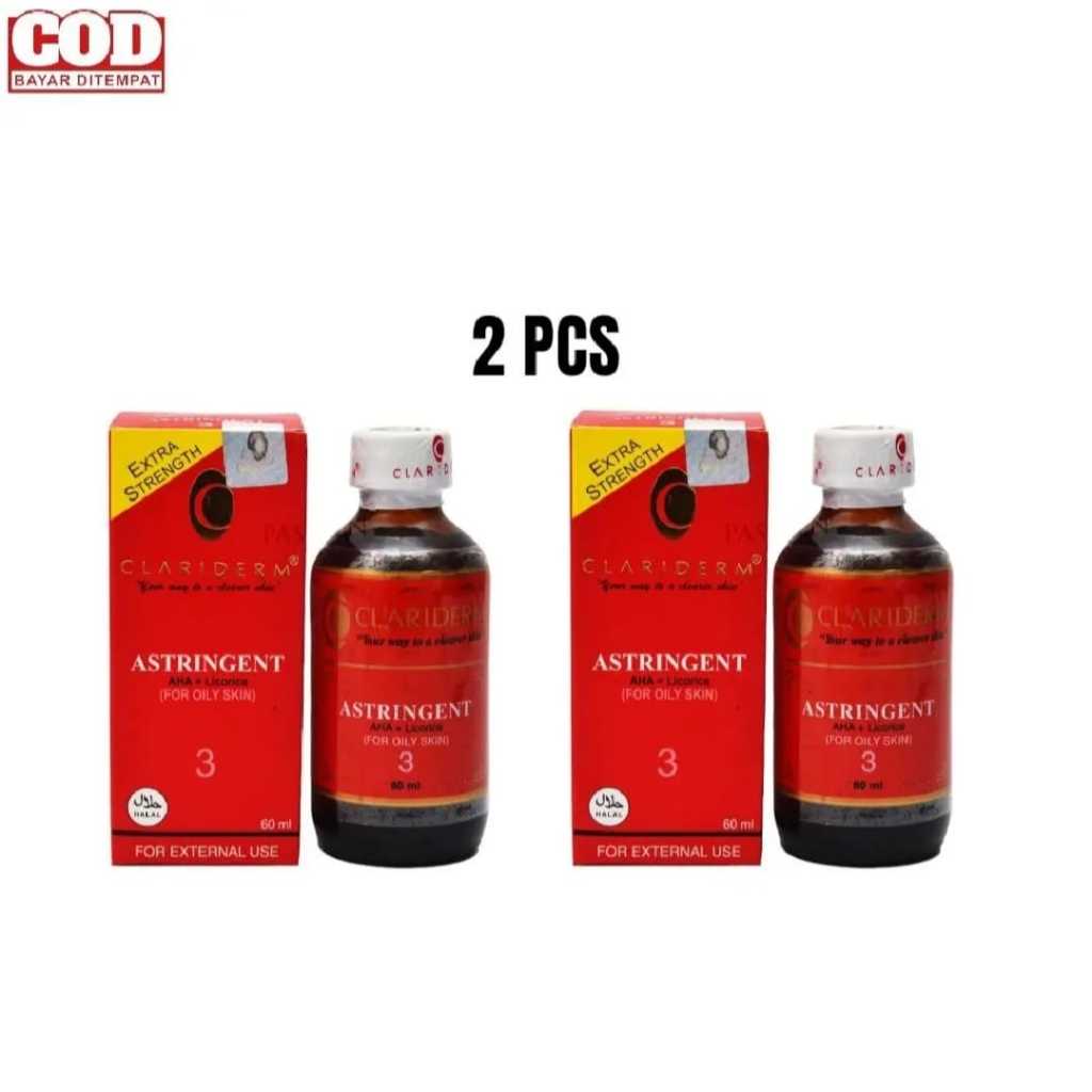 2 Pcs Claridem Ori No 3 Asli / Toner Clariderm Astringent