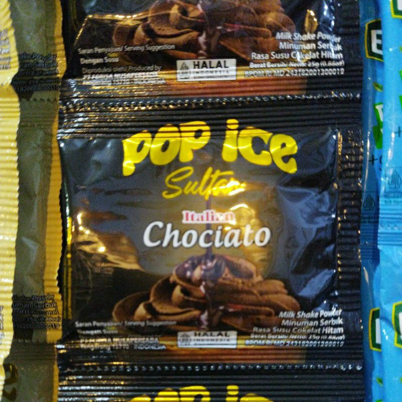 

Sekar_Shop07 Pop Ice Sultan Italian Chociato Chocolate Renceng Isi 10Pcs