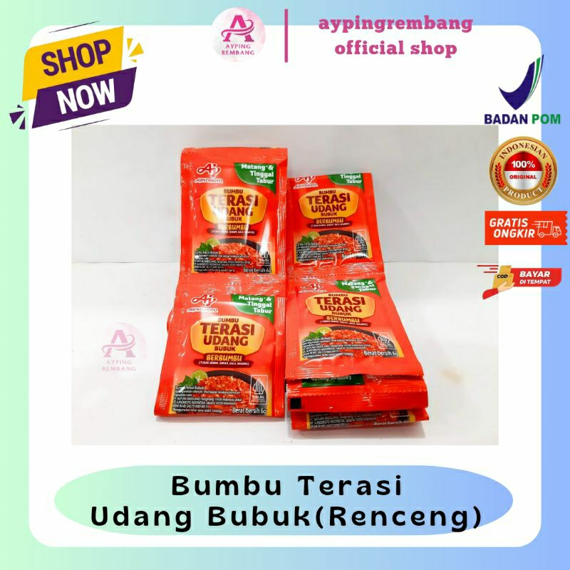 

Ajinomoto Bumbu Terasi Udang Bubuk(Renceng) | Isi 10pcs