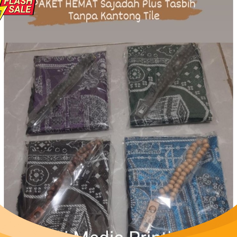 LIMIT PROMO Paket Souvenir Sajadah Muka Turki plus Tasbih Bungkus Plastik Cocok Buat Souvenir Haji