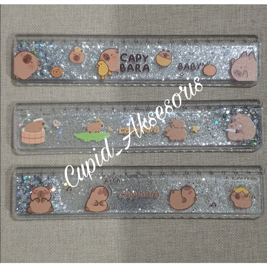 

PENGGARIS AIR 20cm QUICKSAND RULER MOTIF CAPIBARA KAPIBARA LUCU IMUT