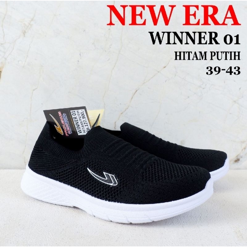 Sepatu NEW ERA - WINNER - Size 39-43 - Sepatu Slip On Pria - Sepatu Sneakers Pria