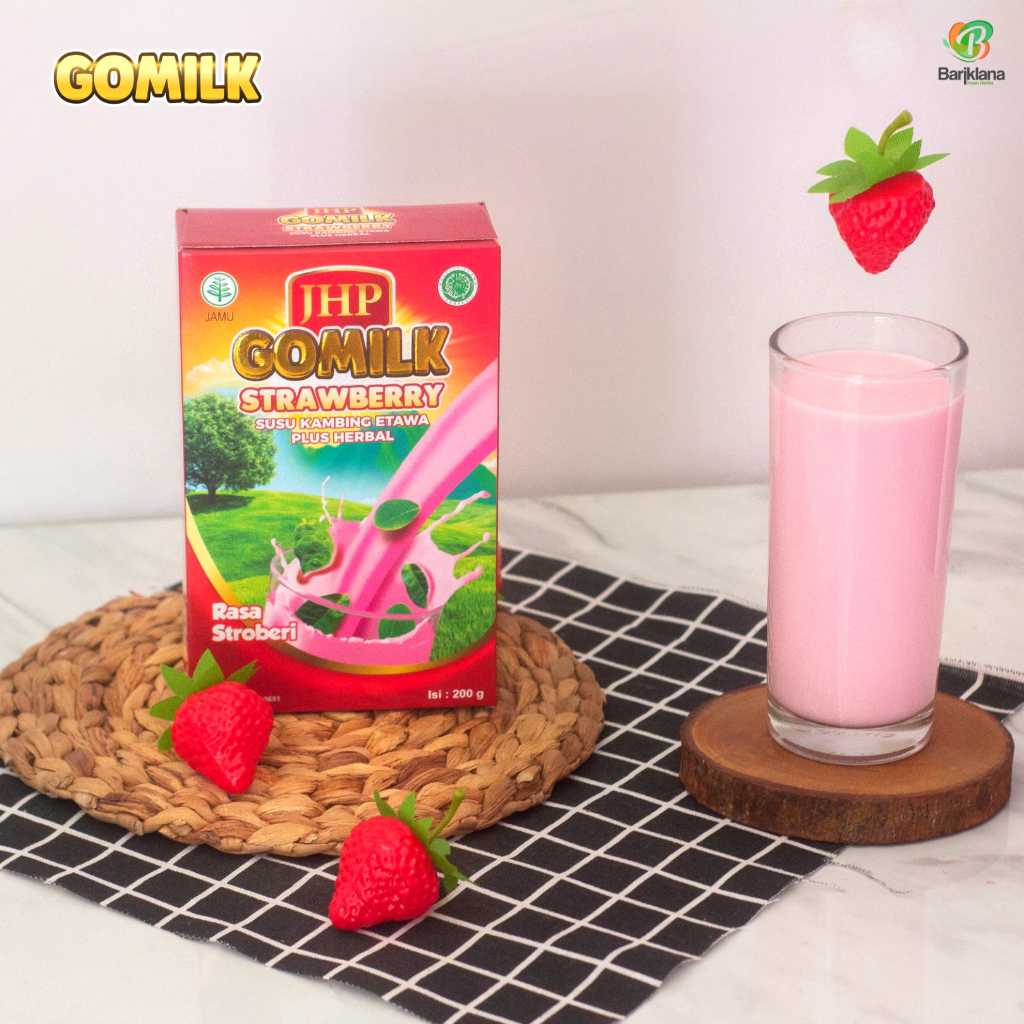 

(Hadiah Gratis)Gomilk Susu Kambing Etawa Plus Herbal 200g Rasa Strawberry