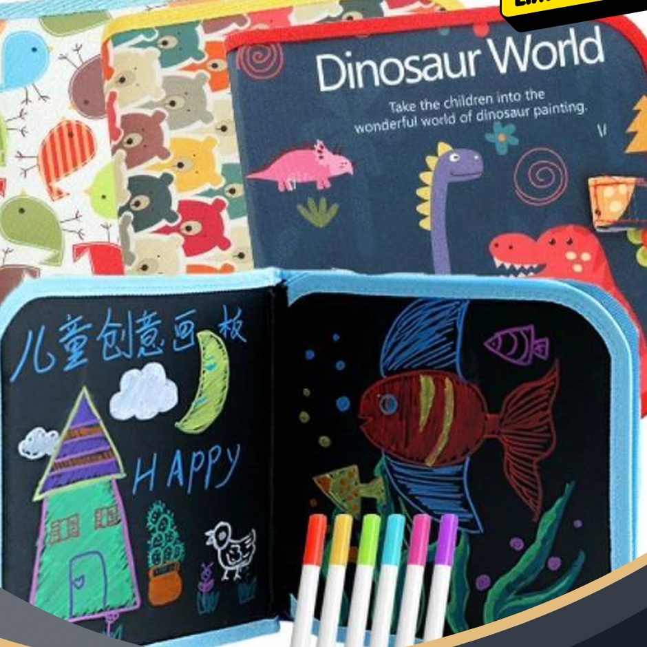 

PANAS MAGIC BOOK MENGGAMBAR MEWARNAI REUSEABLE DRAWING BOOK GRAFFITI BOOK BUKU GAMBAR TANPA DEBU NO MESS