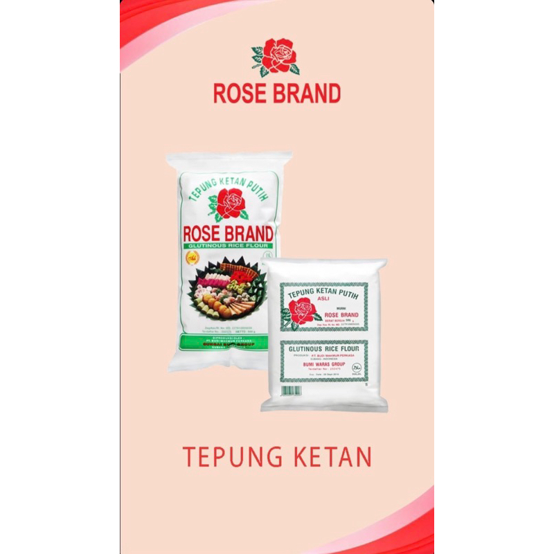 

TEPUNG KETAN ROSE BRAND 500gr ASLI, ASLI, TENAN ASLI