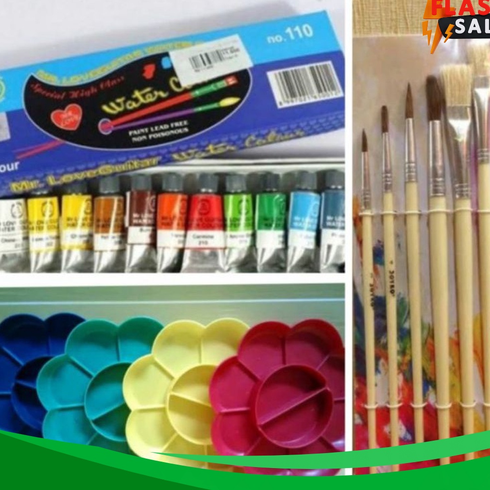 

MAKSIMAL PAKET MELUKIS 3 in 1 Palet Kuas Cat Air lukis ART SET murah