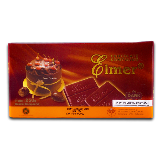 

Elmer Classic Dark Compound Chocolate 250 gram Coklat