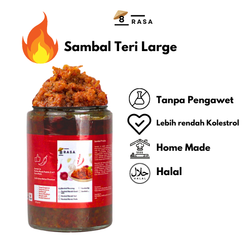 

Sambal 8 Rasa Teri Omega (TEGA), Large tanpa Pengawet Best Seller