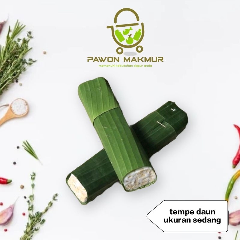 

TEMPE KEMASAN DAUN UKURAN SEDANG PER PCS