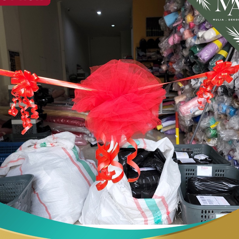 

MAKSIMAL Pita Peresmian 1 Set Lengkap ting Grand Opening Pompom Tile Besar Murah Panjang 4m