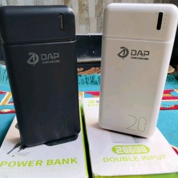 Power bank DAP model  D P130 kapasitas 20000MAh  COLOKAN MICRO SAMA TIPE C/LED Battery Indicator Pow