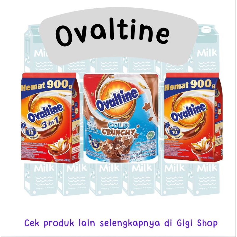 

Ovaltine Minuman rasa Coklat 900g 3in1 classic cold crunchy 576g