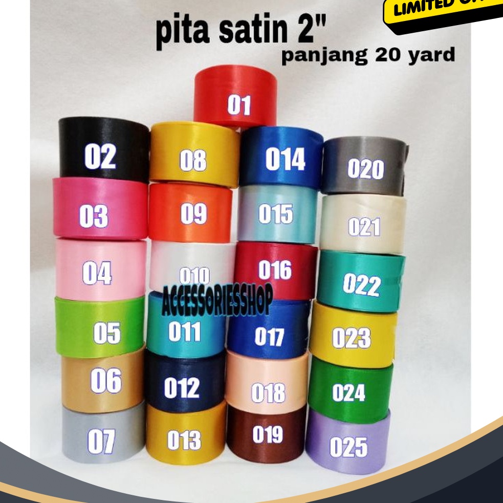 

SUPER Pita satin 2 INCH 5cm panjang 2yard1Roll