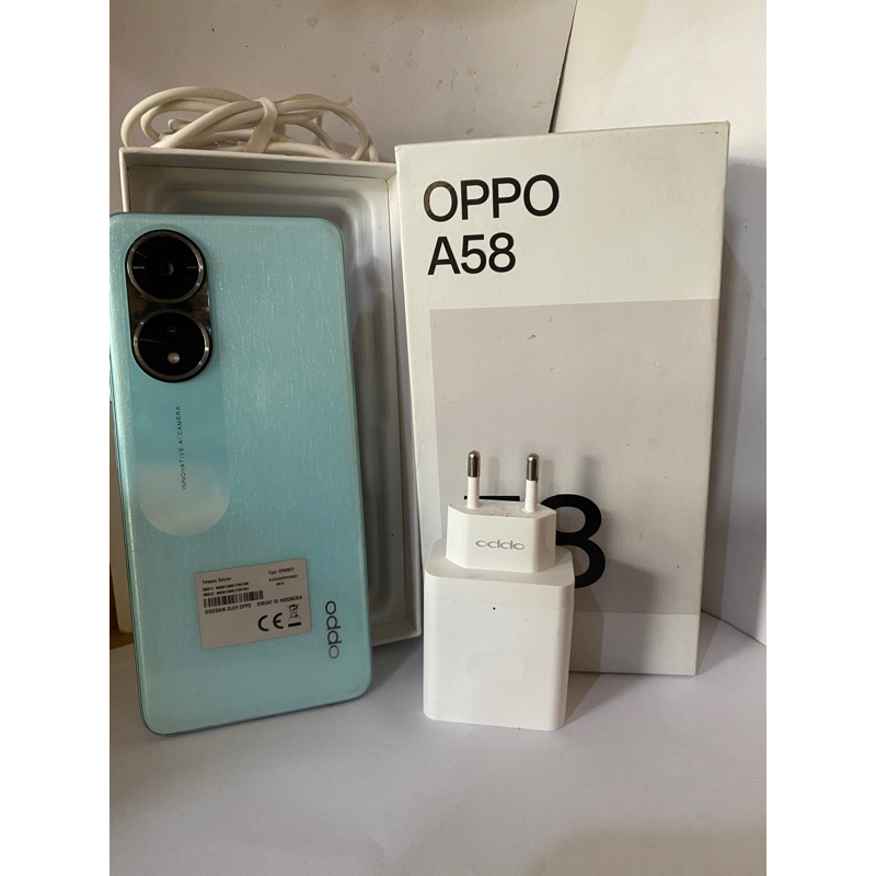 Oppo a58 6/128 Second Fullset Termurah