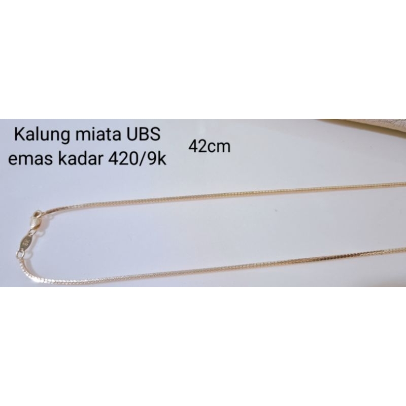 Kalung Miata dewasa & anak U B S emas kadar 420/9k
