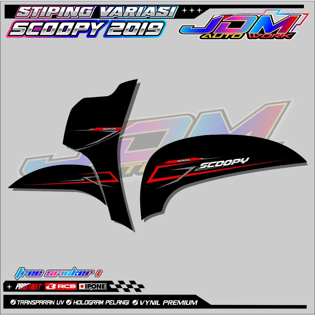 STRIPING VARIASI HONDA SCOOPY 2019 SIMPLE DESAIN / STICKER LIST VARIASI SCOOPY NEW 2019