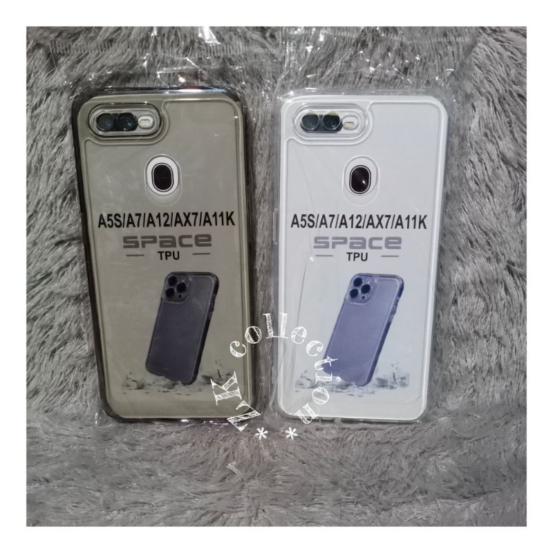 Softcase Casing Oppo A5s A12 A7 Selikon Bening Trasparan Pelindung belakang HP+Camera