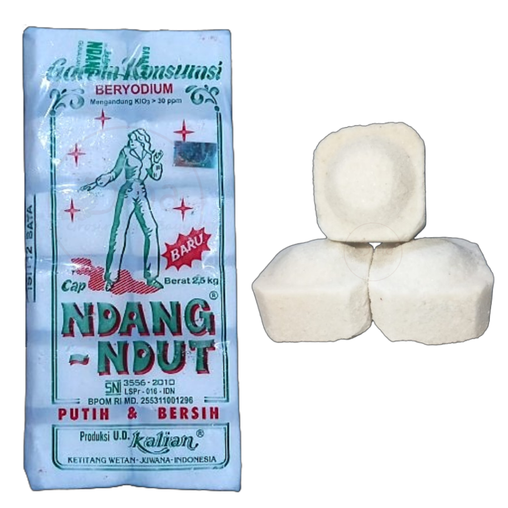 

ECER Garam Konsumsi Beryodium Cap NDANG-NDUT Original | Garam Balok | Garam Masak Bata Dangdut