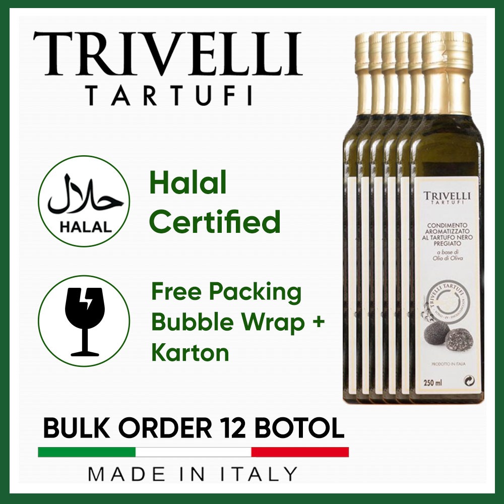 

12 BOTOL Black Truffle Oil Trivelli Minyak Truffle Italian Premium Tartufo Nero BULK ORDER