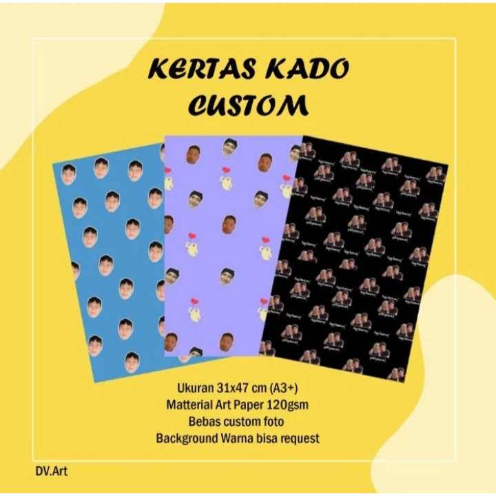 

KERTAS KADO CUSTOM WAJAH MINIMAL PEMBELIAN 3 PCS