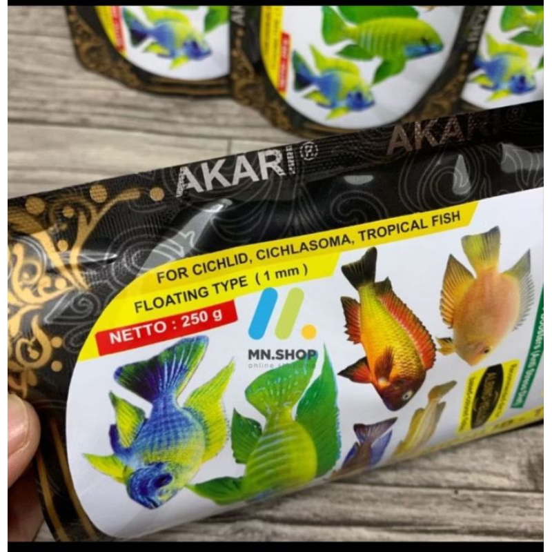 MAKANAN IKAN AKARI PREMIUM YELLOW CHICHLID TROPICAL 250GR