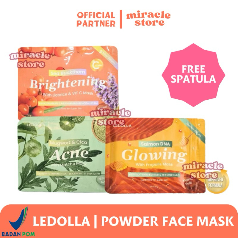 [MIRACLE STORE] LEDOLLA LE D’OLLA SALMON DNA GLOWING SERUM MASK POWDER MASK BPOM 25GR MASKER LEDOLLA