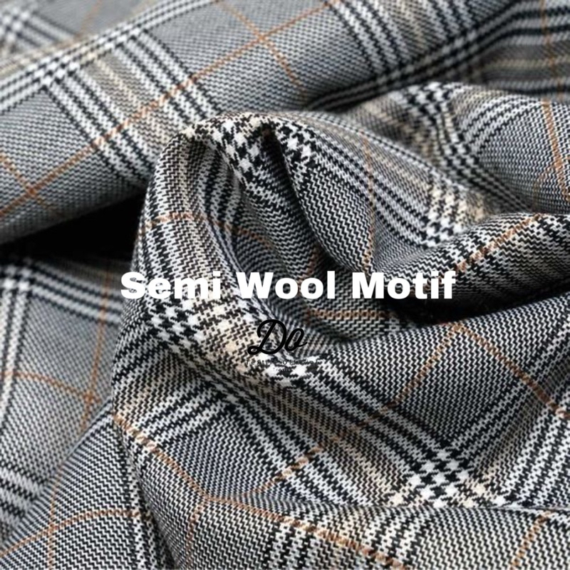 KAIN SEMI WOOL MOTIF KOTAK BAHAN CELANA BLAZER/JAS PRIA WANITA