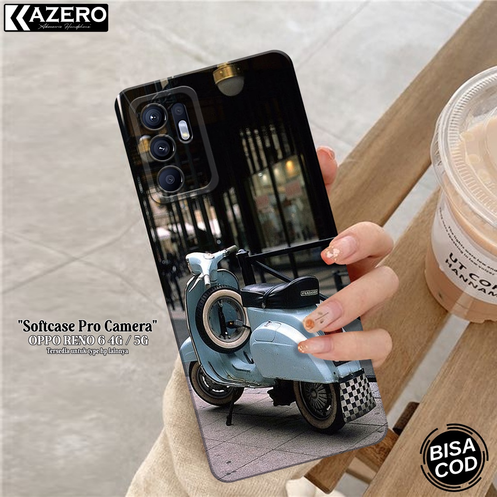 Kesing OPPO RENO 6 4G / 5G Fashion Case Vespa Softcase OPPO RENO 6 4G / 5G Silikon Pro Camera Casing