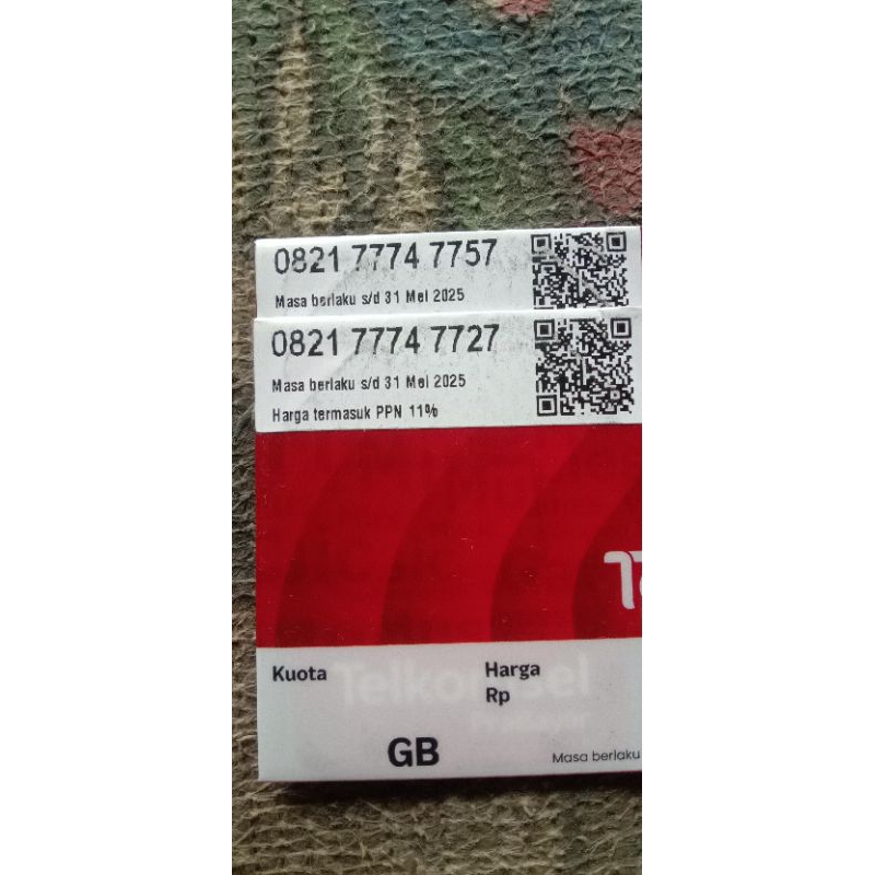 kartu Telkomsel nomor bagus 77777777